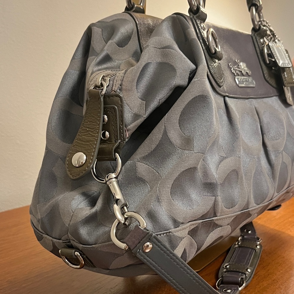 Coach Madison Op Art Dark Grey Sabrina Satchel - Picture 4 of 16
